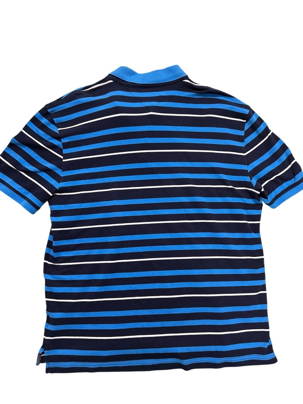 Tommy Hilfiger Navy, Bright Blue & White Striped Polo Shirt XL - Picture 6 of 9
